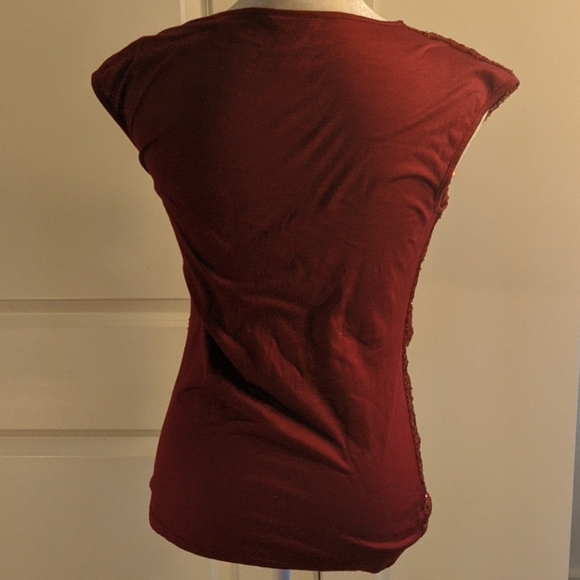 Ann Taylor Red Sequin Top - Picture 3 of 4